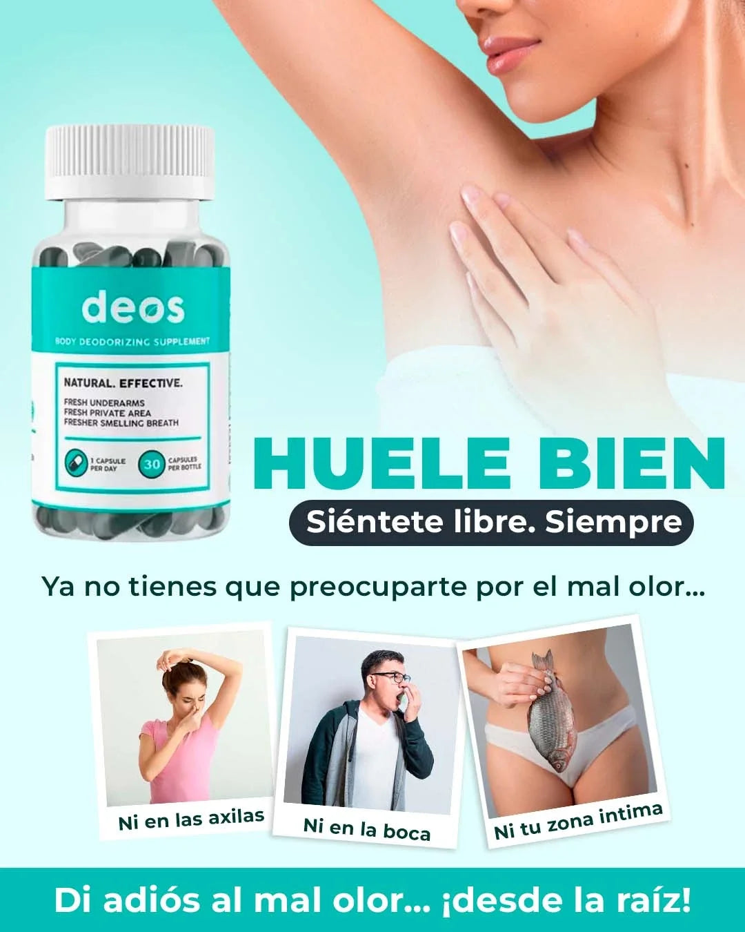 DESODORANTE CORPORAL INTERNO 100% NATURAL + OBSEQUIO