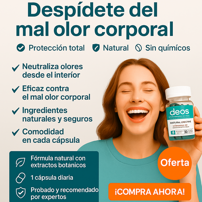 DESODORANTE CORPORAL INTERNO 100% NATURAL + OBSEQUIO