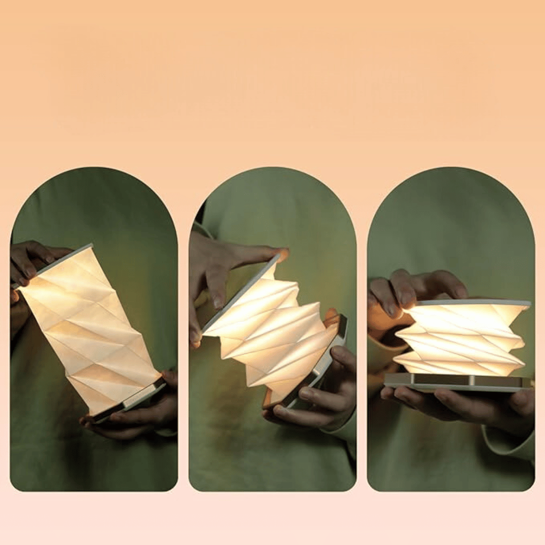 LAMPARA NOCTURNA ORIGAMI  PLEGABLE