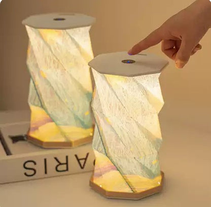 LAMPARA NOCTURNA ORIGAMI  PLEGABLE